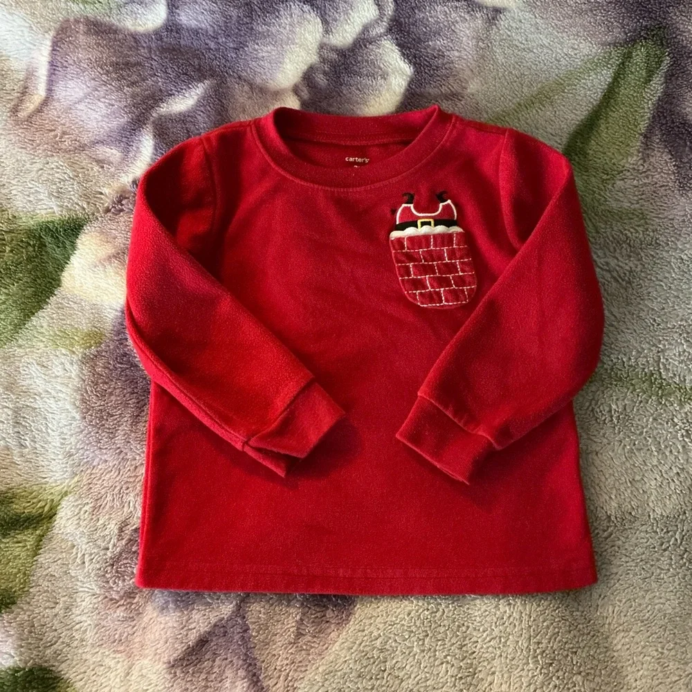 Carter’s Toddler Red & Gray Santa Pajamas Set